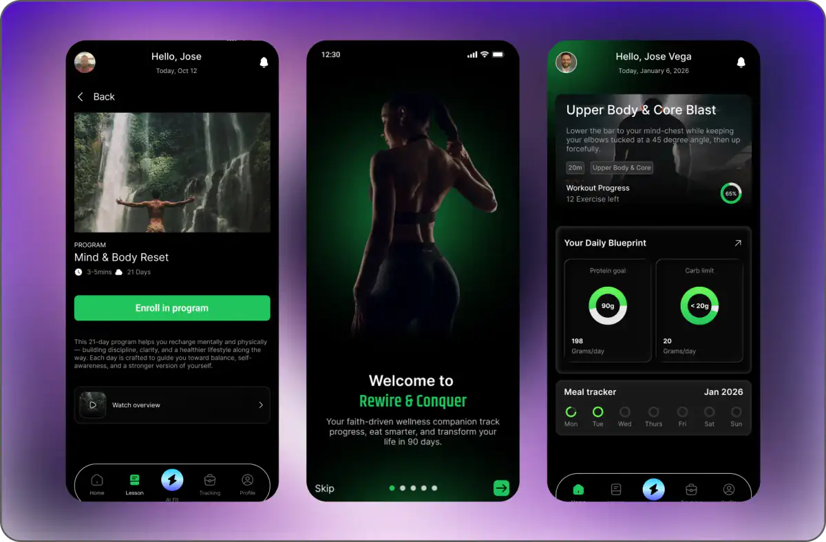 Rewire and Conquer App — Mobile App Design